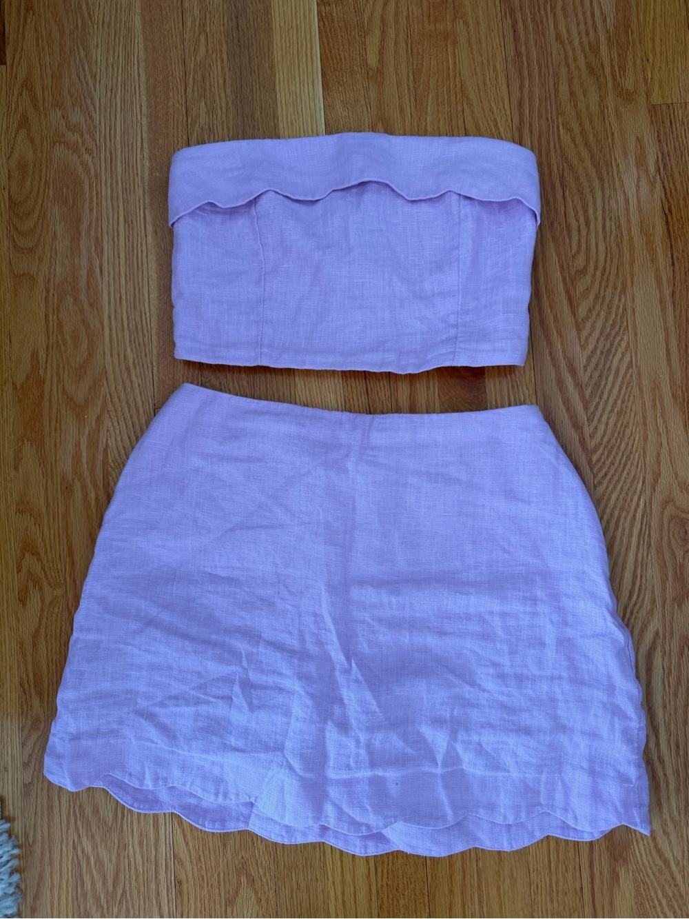 Women’s Lavender Scallop-Trim Matching Set - Picture 2 of 12